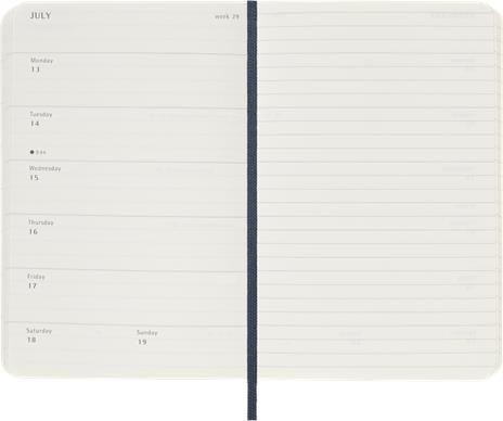 Agenda settimanale Moleskine 2026, con spazio per note 12 mesi, Pocket, Copertina morbida, Blu zaffiro - Pocket 9x14  - 3