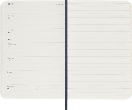 Agenda settimanale Moleskine 2026, con spazio per note 12 mesi, Pocket, Copertina morbida, Blu zaffiro - Pocket 9x14  - 3