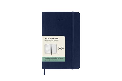 Agenda settimanale Moleskine 2026, con spazio per note 12 mesi, Pocket, Copertina morbida, Blu zaffiro - Pocket 9x14  - 7