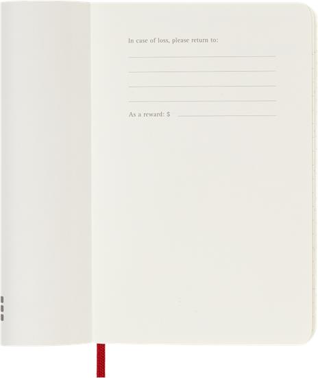 Agenda settimanale Moleskine 2026, con spazio per note 12 mesi, Pocket, Copertina morbida, Rosso scarlatto - Pocket 9x14  - 2