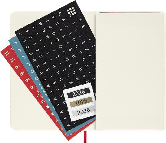 Agenda settimanale Moleskine 2026, con spazio per note 12 mesi, Pocket, Copertina morbida, Rosso scarlatto - Pocket 9x14  - 5