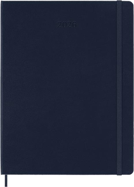 Agenda settimanale Moleskine 2026, con spazio per note 12 mesi, XL, Copertina rigida, Blu zaffiro - XL 19x25
