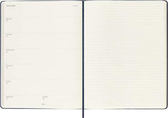Agenda settimanale Moleskine 2026, con spazio per note 12 mesi, XL, Copertina rigida, Blu zaffiro - XL 19x25 - 3