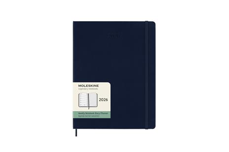 Agenda settimanale Moleskine 2026, con spazio per note 12 mesi, XL, Copertina rigida, Blu zaffiro - XL 19x25 - 7