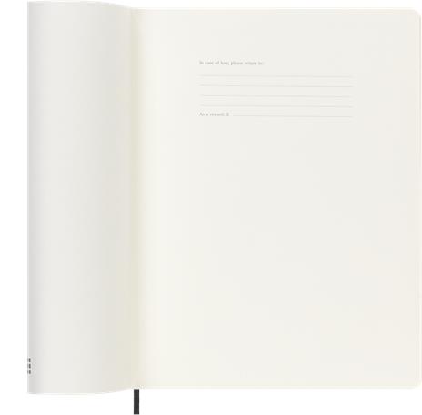 Agenda settimanale Moleskine 2026, con spazio per note 12 mesi, XL, Copertina morbida, Nero - XL 19x25  - 2