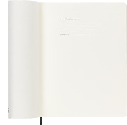 Agenda settimanale Moleskine 2026, con spazio per note 12 mesi, XL, Copertina morbida, Nero - XL 19x25  - 2
