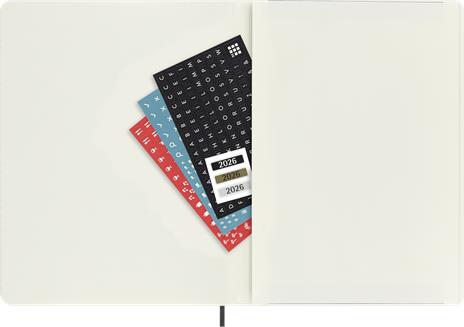 Agenda settimanale Moleskine 2026, con spazio per note 12 mesi, XL, Copertina morbida, Nero - XL 19x25  - 5