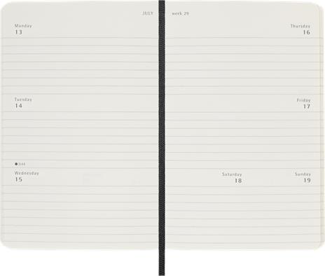Agenda settimanale Moleskine 2026, orizzontale 12 mesi, Pocket, Copertina morbida, Nero - Pocket 9x14 - 3