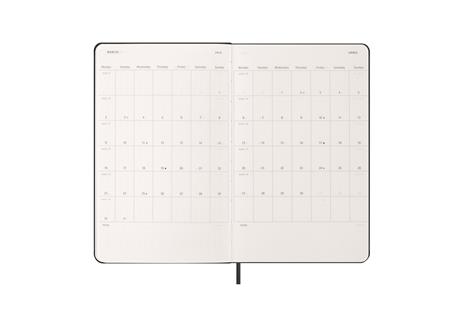 Agenda settimanale Moleskine 2026, verticale 12 mesi, Large, Copertina rigida, Nero - Large 13x21 - 4