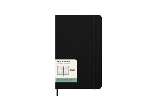 Agenda settimanale Moleskine 2026, verticale 12 mesi, Large, Copertina rigida, Nero - Large 13x21 - 7