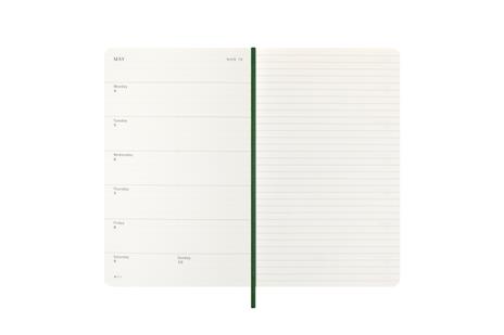 Agenda settimanale Moleskine 2025-26, con spazio per note 12 mesi, Large, Copertina morbida, Verde mirto - Large 13x21 - 3