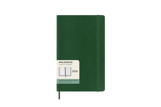 Agenda settimanale Moleskine 2025-26, con spazio per note 12 mesi, Large, Copertina morbida, Verde mirto - Large 13x21 - 7