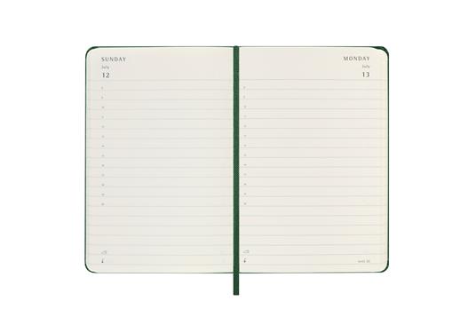 Agenda giornaliera Moleskine 2026, 12 mesi, Pocket, Copertina rigida, Verde mirto - Pocket 9x14 - 3