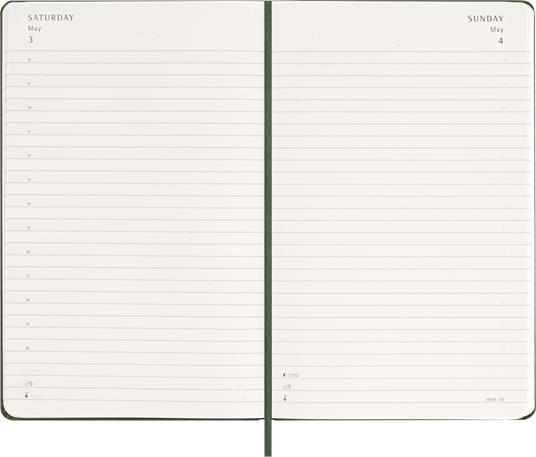 Agenda giornaliera Moleskine 2026, 12 mesi, Large, Copertina rigida, Verde mirto - Large 13x21 - 3