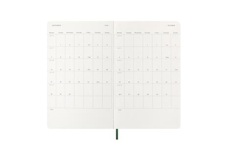 Agenda giornaliera Moleskine 2026, 12 mesi, Large, Copertina morbida, Verde mirto - Large 13x21 - 4