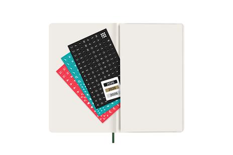 Agenda giornaliera Moleskine 2026, 12 mesi, Large, Copertina morbida, Verde mirto - Large 13x21 - 5