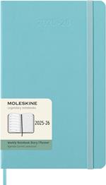 Agenda settimanale Moleskine 2025-26, con spazio per note 18 mesi, Large, Copertina rigida, Aquamarine - Large 13x21