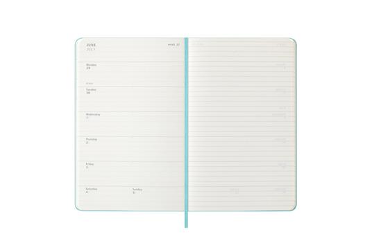 Agenda settimanale Moleskine 2025-26, con spazio per note 12 mesi, Large, Copertina rigida, Aquamarine - Large 13x21 - 3