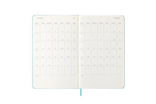 Agenda settimanale Moleskine 2025-26, con spazio per note 12 mesi, Large, Copertina rigida, Aquamarine - Large 13x21 - 4