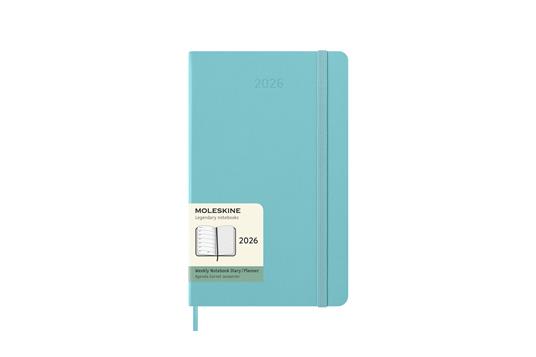 Agenda settimanale Moleskine 2025-26, con spazio per note 12 mesi, Large, Copertina rigida, Aquamarine - Large 13x21 - 7