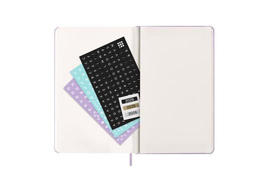 Agenda giornaliera Moleskine 2026, 12 mesi, Large, Copertina rigida, Pastel Lilac - Large 13x21 - 5