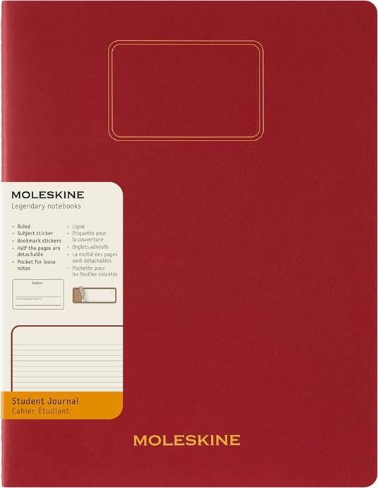 Taccuino a righe, rosso Moleskine Student cahier - XXL