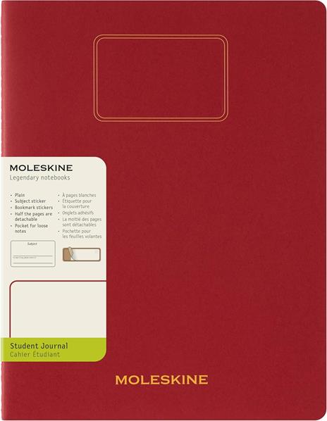 Moleskine Student cahier - taccuino XXL plain red, rosso