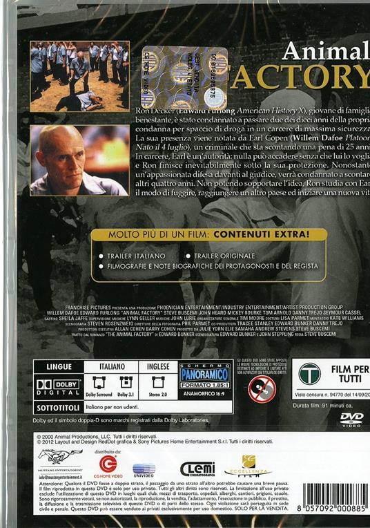 Animal Factory di Steve Buscemi - DVD - 2
