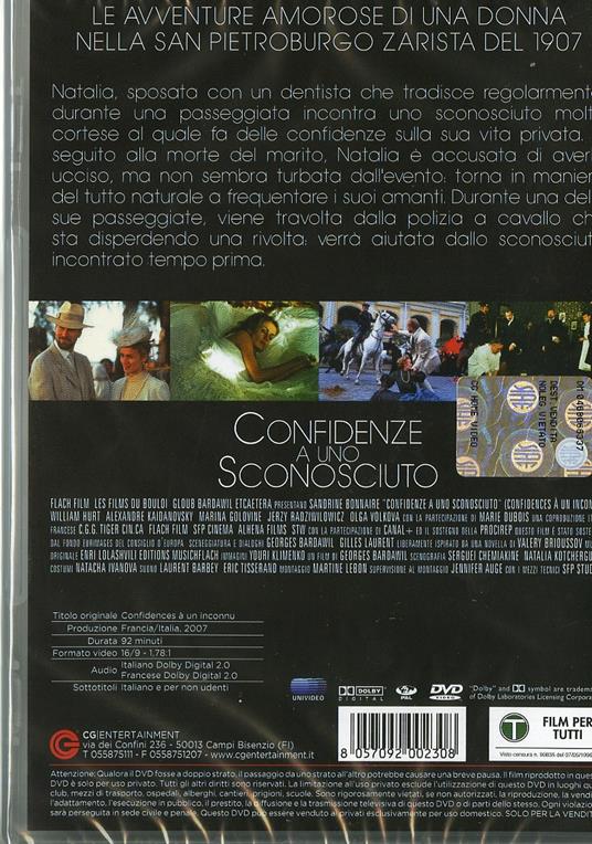 Confidenze ad uno sconosciuto di Georges Bardawil - DVD - 2