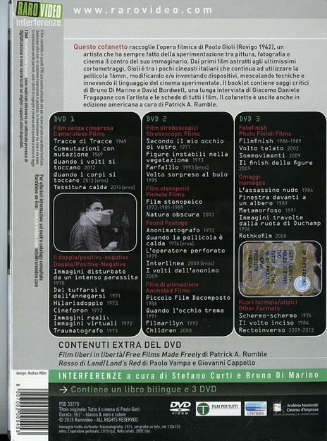 Tutto il cinema di Paolo Gioli (4 DVD) di Paolo Gioli - DVD - 2