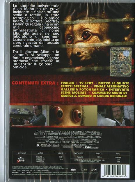 Monkey Shines. Esperimento nel terrore di George A. Romero - DVD - 2