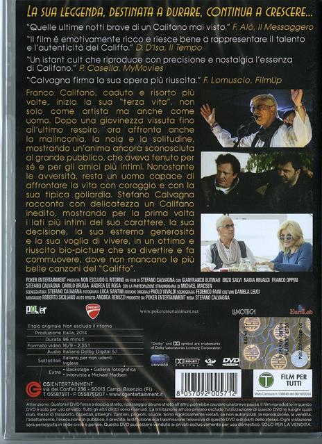 Non escludo il ritorno di Stefano Calvagna - DVD - 2