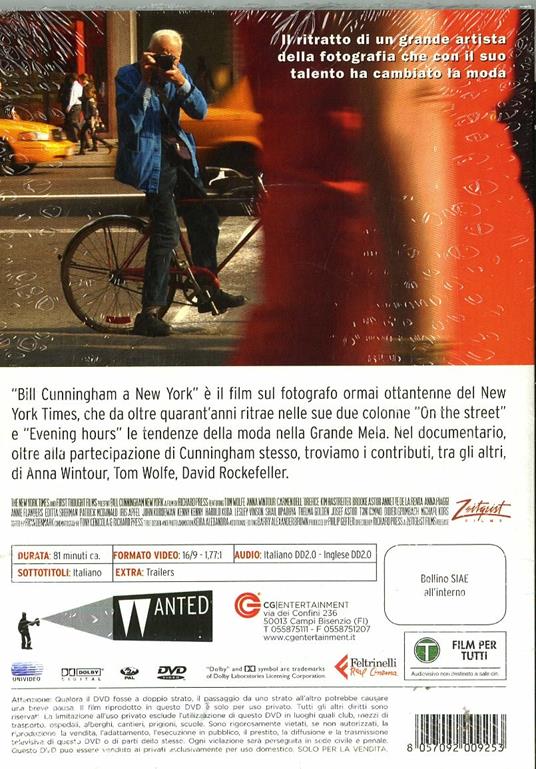 Bill Cunningham a New York (DVD) - DVD - Film di Richard Press ...