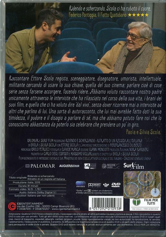 Ridendo e scherzando. Ritratto di un regista all'italiana di Paola Scola,Silvia Scola - DVD - 2