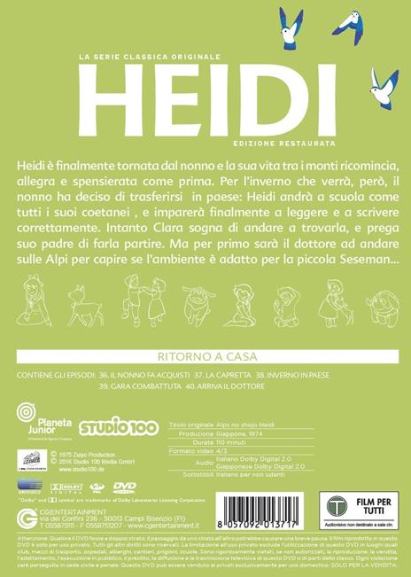 Heidi. Vol. 8. Ritorno a casa di Isao Takahata - DVD - 2