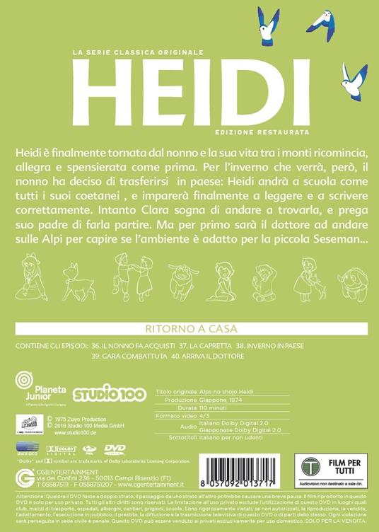 Heidi. Vol. 8. Ritorno a casa di Isao Takahata - DVD - 2