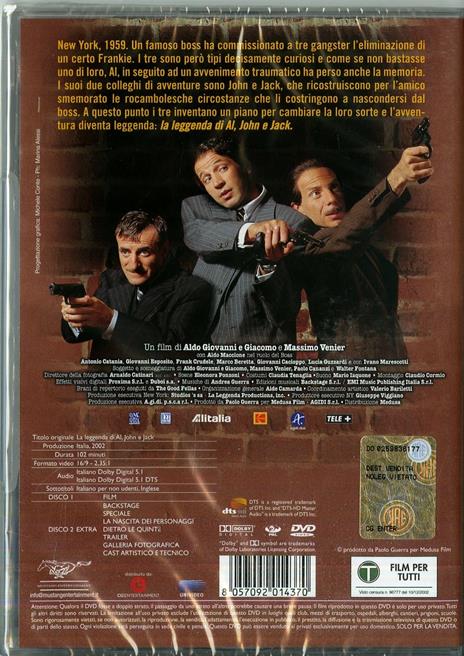 La leggenda di Al, John e Jack (2 DVD) di Aldo Baglio,Giovanni Storti,Giacomo Poretti,Massimo Venier - DVD - 2