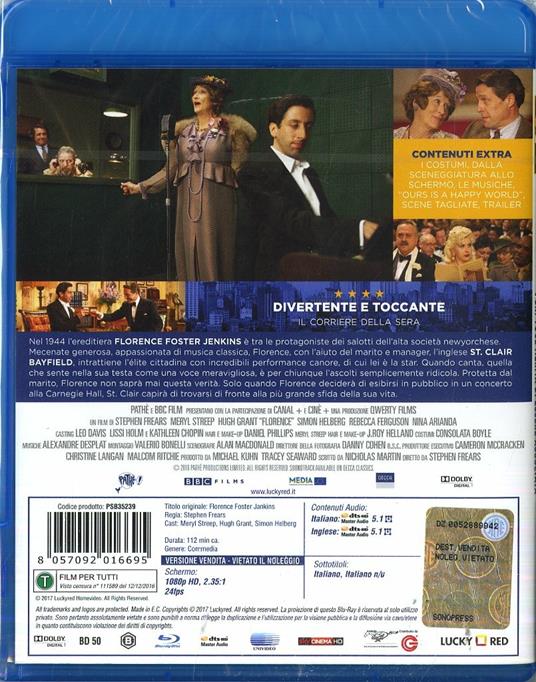 Florence (Blu-ray) di Stephen Frears - Blu-ray - 2