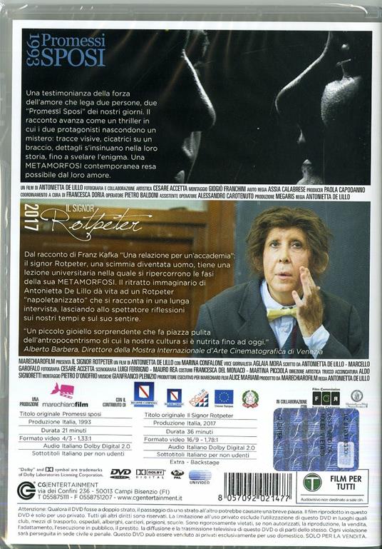 Metamorfosi napoletane. Il signor Rotpeter + I promessi sposi (DVD) di Antonietta De Lillo - DVD - 6