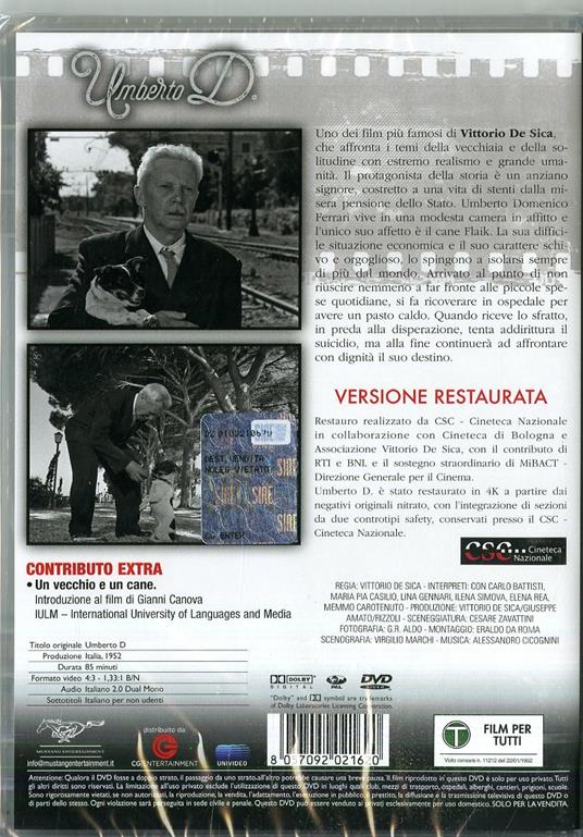 Umberto D (DVD) di Vittorio De Sica - DVD - 2
