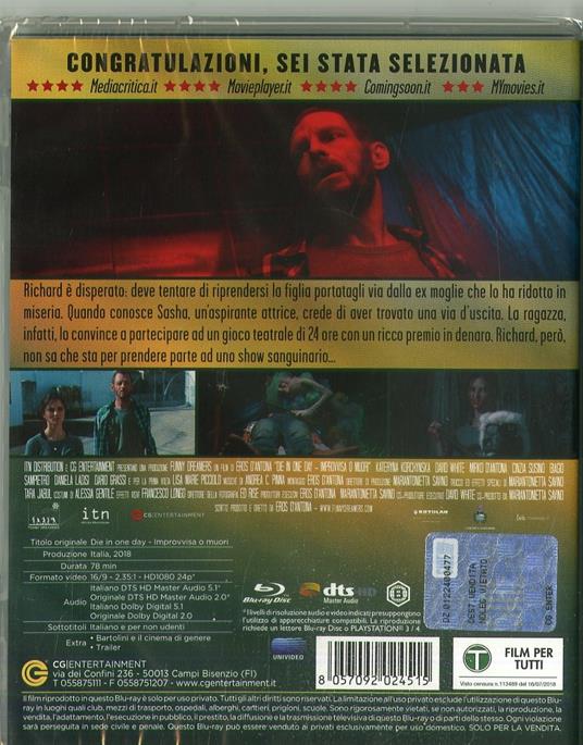 Die in One Day (Blu-ray) di Eros D'Antona - Blu-ray - 2