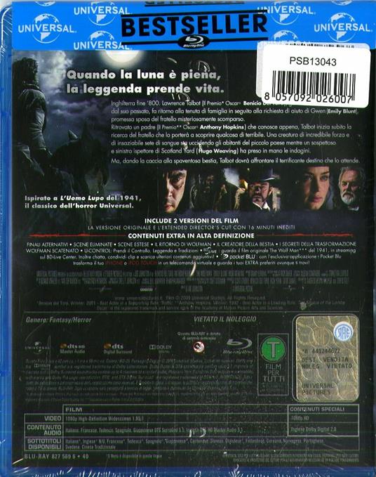 Wolfman (Blu-ray) di Joe Johnston - Blu-ray - 2
