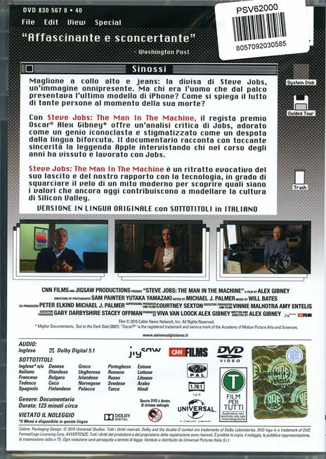 Steve Jobs. Man in the Machine (DVD) di Alex Gibney - DVD - 2