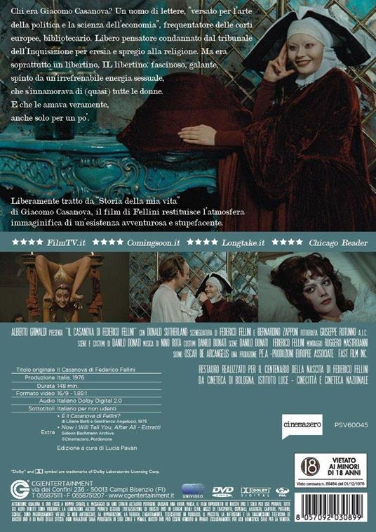 Casanova (DVD) di Federico Fellini - DVD - 2