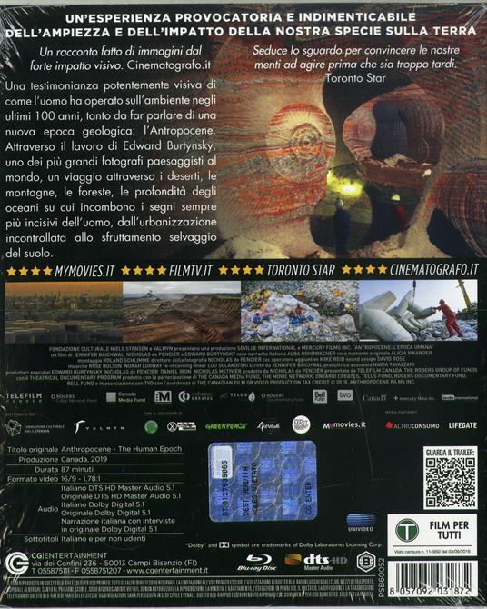 Antropocene (Blu-ray) di Edward Burtynsky,Nicholas de Pencier,Jennifer Baichwal - Blu-ray - 2