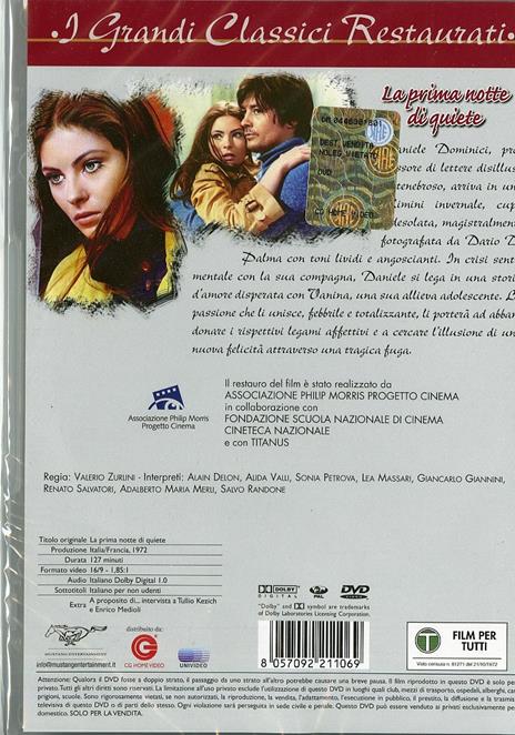 La prima notte di quiete di Valerio Zurlini - DVD - 2