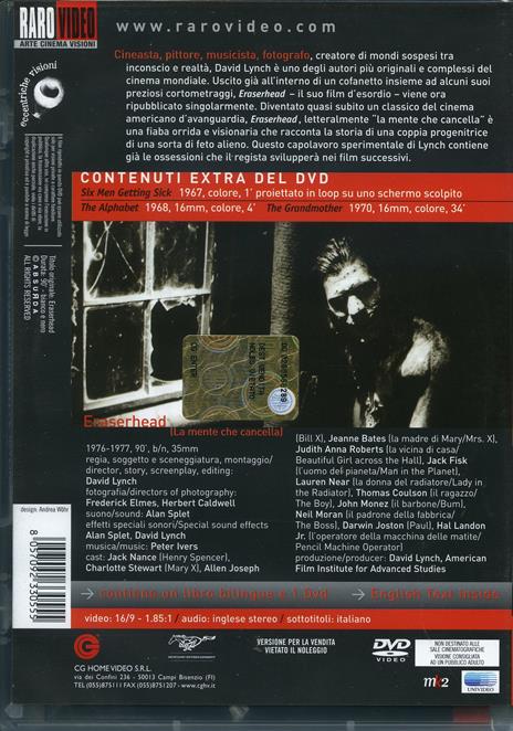 Eraserhead, la mente che cancella di David Lynch - DVD - 2