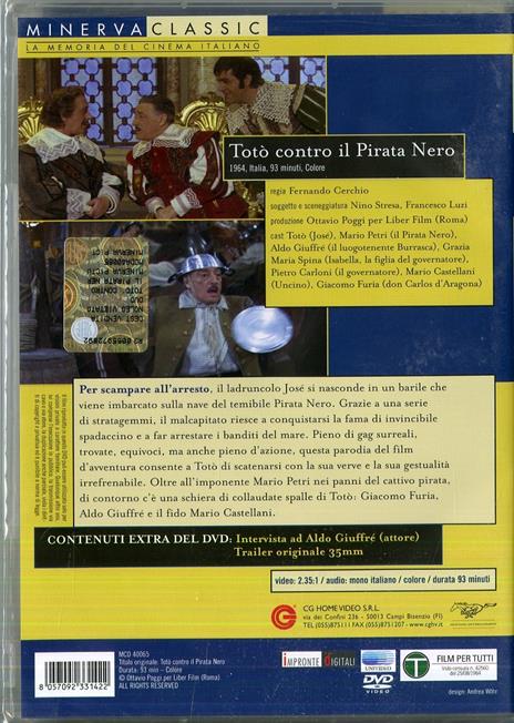 Totò contro il pirata nero di Fernando Cerchio - DVD - 2