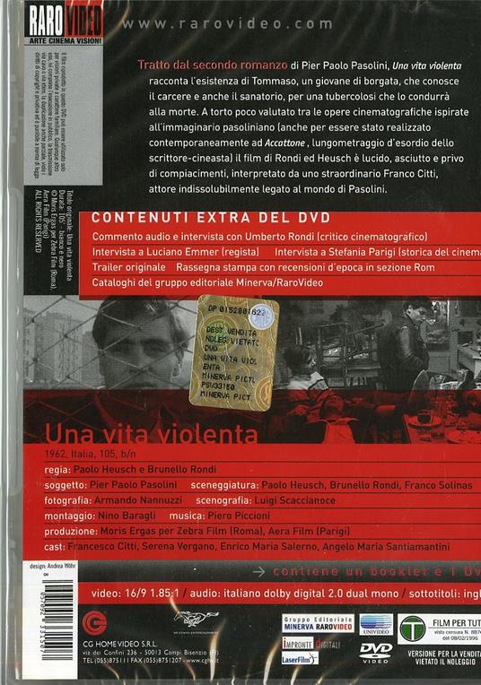 Una vita violenta di Paolo Heusch,Brunello Rondi - DVD - 2