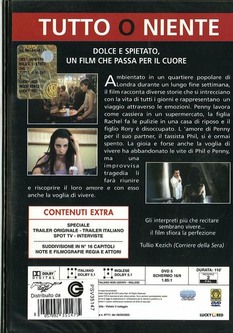 Tutto o niente di Mike Leigh - DVD - 2